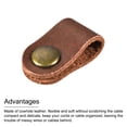 thumbnail image 5 of Leather Cable Tie Leather Cord Organizer 63x16mm Cable Straps Cable Leather Clips Light Brown, Pack of 5, 5 of 6