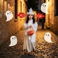 thumbnail image 3 of Halloween Ghost Costume, Adorable White Ghost Dress with Flame Headpiece, Halloween Decoration Ghost Onesie Soft Breathable Fabric Performance Clothes - Trick-or-Treating, 3 of 7