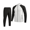 thumbnail image 2 of Maqroz Mens Two Piece Tracksuit Matching Sets Colorblock Full Zip Up Jackets Straight Leg Sweatpants Casual Athletic Activewear Suits Sweatsuits for Outdoor Training, 2 of 6