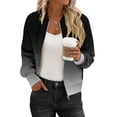 thumbnail image 3 of Casual Women's Fashion Print Long Sleeve Pocket Zipper Sweatshirt Pullover Hoodie Blouse Coat Loose Fit Warm Winter Tops | CSEONE,Black L, 3 of 9