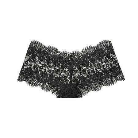 

Aayomet Womens Cotton Underwear Women s Low Waist Mesh Briefs Solid Color Cotton Crotch Underwear Panties Black XL