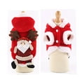 thumbnail image 6 of Peroptimist Dog Cat Christmas Outfit Coat Sweater Santa Claus Cartoon Deer Costume Soft Warm Coral Fleece Pet Hoodie Winter Thick Velvet Party Dress Up Clothes Jumpsuit Apparel for Puppy, 6 of 8