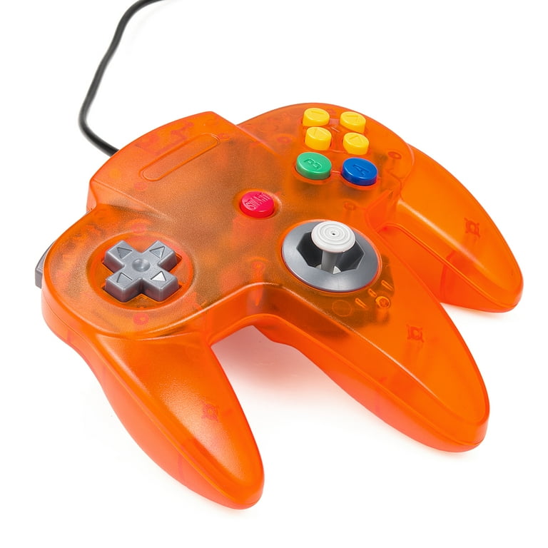 N64 Gaming Classic Controller, LUXMO Retro N64 Wired Gaming Gamepad  Controller Joystick for N64 System Home Video Game Console(Clear Orange)