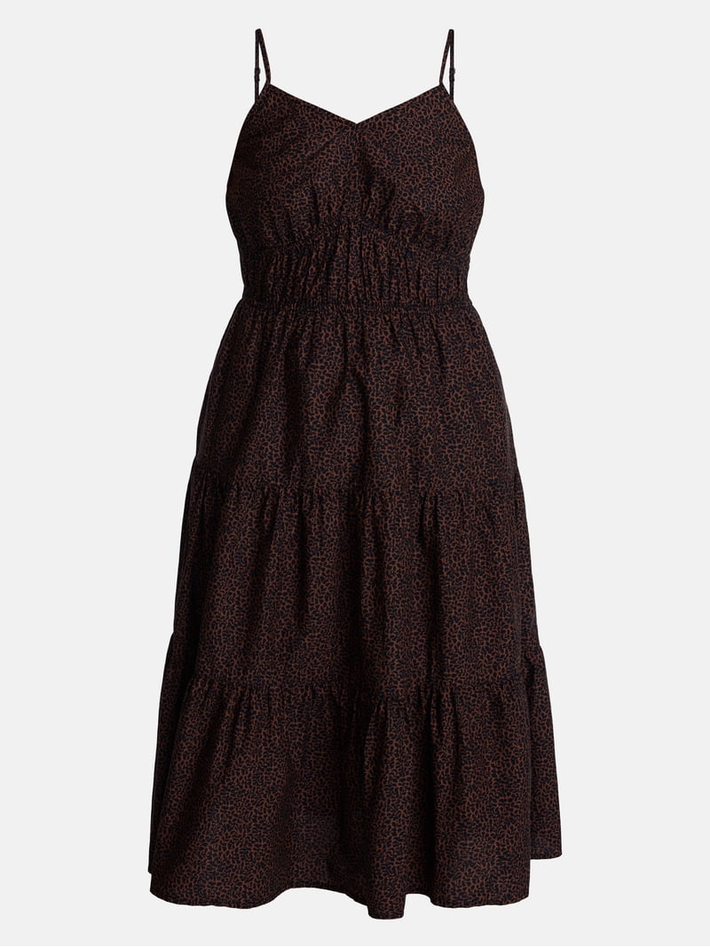 Time and Tru Women's Spaghetti Strap Midi Dress, Sizes Xs-xxxl Time and Tru Women's Spaghetti Strap Midi Dress, Sizes Xs-xxxl