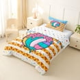 thumbnail image 2 of Erosebridal Volleyball Ice Cream Drip Twin Comforter Sets, Waffle US Flag Bedding Set, Colorful Polka Dots Reversible, 1 Comforter and 1 Pillowcase, 2 of 6