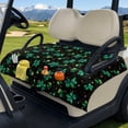 thumbnail image 2 of COEQINE Quilted Golf Cart Seat Blanket Cover, Includes Handle for Carrying When Folded, Universal Fit for EZGO Yamaha Club Car 2-Seaters, 4-Pocket Design, St Patricks Day Cute Clover Dot, 2 of 8