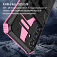 thumbnail image 5 of LHNUNP for Samsung Galaxy A02/M02 Case with Camera Cover, Built-in Kickstand & Belt Clip Holster Rugged Anti-Drop Shockproof Bumper Cover, Pink, 5 of 7