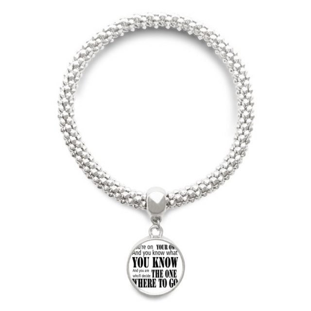 You Decide Where To Go Citation Pendentif Bracelet en Argent Chaîne de Bijoux Bracelet Réglable
