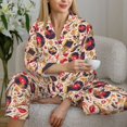 thumbnail image 6 of Naloa gold Skull Guitar record Pajamas for Women Set, Womens Pajama Sets, Lounge Sets for Women, 2pjs for Women-X-Large, 6 of 7