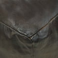 thumbnail image 4 of BBH Homes Black Round Leather Pouf Ottoman Handmade Recycled Cotton Fill BBBACPF0012, 4 of 9