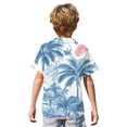 thumbnail image 5 of Abcomgle Youth Hawaiian Shirts Boys Summer Palm Tree Print Boys Vacation Shirts Button Down Short Sleeve Beach Hawaii Shirts,Light Blue,5-6Years, 5 of 5