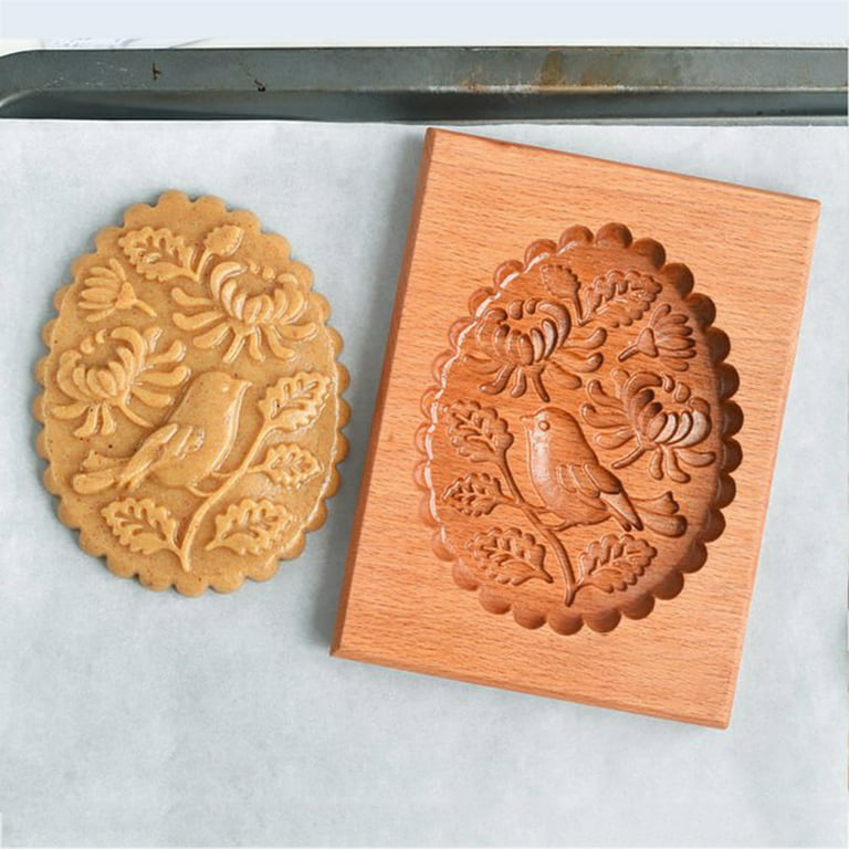 Raspberry Shortbread Mold-Carved Wood Gingerbread Biscuits Shortbread Mold  Silicone Candy Molds Small Cake Kits with Pans 8x8 Pan with Metal Aluminum