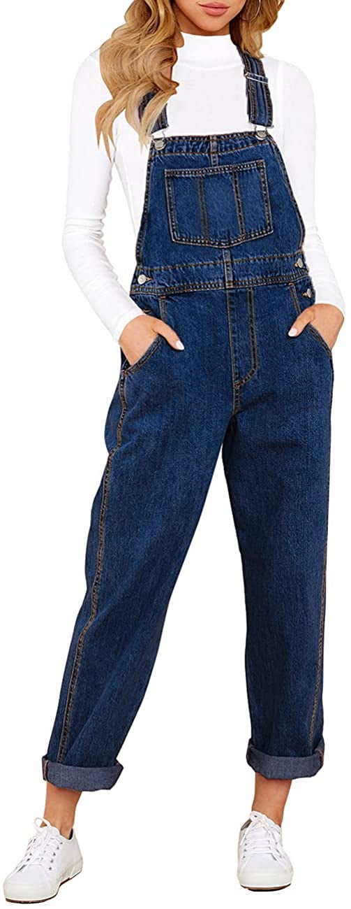 luvamia Womens Stretch Adjustable Denim Bib Overalls Jeans Pants ...