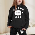 thumbnail image 2 of Boy Jogger Set Size 7 Long Sleeve Letter Print Rugby Football 2pcs Boys Outfit Set Regular Fit Tracksuit 2 Piece Outfits,Black,4-5 Years, 2 of 4