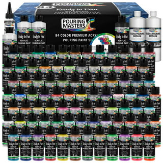 Acrylic Pouring Paint, Shuttle Art Set of 36 Bottles (2 oz/60ml) Pre-Mixed  High-Flow Acrylic Paint Pouring Supplies with Canvas, Silicone Oil