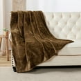 thumbnail image 3 of Home Soft Things Solid Faux Fur Throw - Otter - 50" x 60", 3 of 10