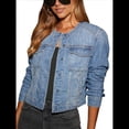 thumbnail image 1 of Chaquetas de Mujer, Chaquetas Vaqueras Desgastadas, Chaqueta Vaquera Vintage con Botones y Estilo Camionero. Azul M, 1 of 10