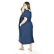 thumbnail image 3 of Vestido de algodon con bolsillos Roman Fashion /Tallas Extras, 4363 (Azul marino) azul marino 38, 3 of 6