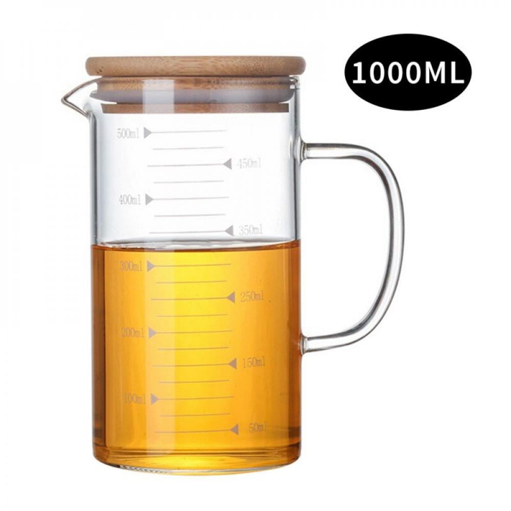 Pretty Comy Glass Water Jug with Scale Iced Tea Pitcher for Fridge