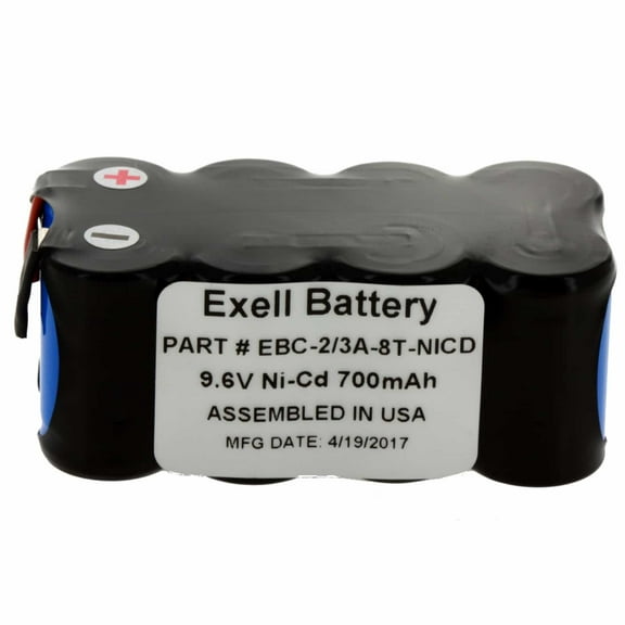 9.6V 700mAh Custom NiCD Battery Pack w/ Tabs for GSMR Radios, Exit Lighting