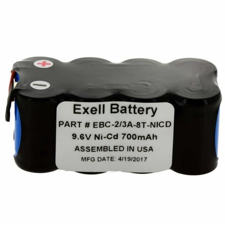 9.6V 700mAh Custom NiCD Battery Pack w/ Tabs for GSMR Radios Exit Lighting