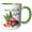 Green/White, variant on 3drose, Have a Holly Jolly Christmas Red Truck with Christmas Trees, 11oz Two-tone Red Mug
