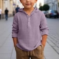 thumbnail image 2 of Byoo Big Boys Lightweight Tshirt Solid Color Summer Hooded Button Up Shirt Beach Breathable Hoodie T Shirt， Light Purple, 2 of 4