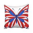 thumbnail image 1 of BSDHOME Blue Fourth Beautiful Butterfly In Different Colors Representing Usa Red July American Pillowcase Throw Pillow Cover 18x18 inches, 1 of 1
