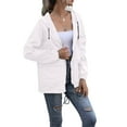 thumbnail image 3 of iHPH7 Fall Coats Zip Up Jacket Hooded Jacket Women Soft Shell Jackets Womens Women's Outerwear Light Rain Jacket Women Hiking Jacket Women White S, 3 of 9