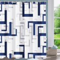 thumbnail image 2 of Shower Curtain,Modern Geometric Blue Shower Curtain,Shower Curtains for Bathroom,Textured Fabric Waterproof Shower Curtain Sets with 12 Hooks,Abstract Cloth Bath Curtain 72 x 72 inch, 2 of 6