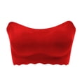 thumbnail image 3 of Sujetador sin tirantes recogido Sujetador antideslizante de talla grande Ropa interior superior de tubo fino para vestido de novia, Rojo, XL tholdsy AP001172-03B, 3 of 7