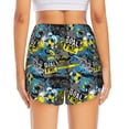thumbnail image 2 of Lsque Goal Time Printed Women's Running Shorts with Liner Pockets,Elastic Quick Dry Workout Athletic Gym Yoga Shorts,Womens High Waist Shorts-Small, 2 of 9