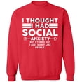 thumbnail image 2 of OXI Crewneck Sweatshirt - Basic Casual Sweatshirts for Men's and Women Fleece Sweatshirt Long Sleeve - Red Large, 2 of 2