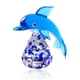 thumbnail image 1 of Figura de pez de mar de vidrio soplado a mano en miniatura de delfín azul, estatua de animales, regalos de decoración coleccionables, 1 of 5