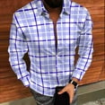 thumbnail image 5 of Bovxnpu Men Long Sleeve Shirts Plaid Button Down Casual Shirt Dress Shirts, Men's Long Sleeve Plaid Print Button-Down Collar Casual Shirt Classic Tops, 5 of 8