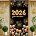 thumbnail image 3 of Golden Happy New Year Banner Firework Decor 2026 New Year Display Colorful Balloons Shiny Stars New Year Backdrop for New Year Party New Year's Eve Celebration Family Gathering, 3 of 9