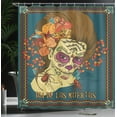 thumbnail image 4 of Ambesonne Colorful Shower Curtain, Girl Roses Hearts, 69"Wx84"L, Petrol Blue Caramel, 4 of 5