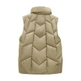 thumbnail image 3 of Hvyesh Quilted Puffer Vest Women Warm Zipper Padded Vest Casual Sleeveless Puffer Jacket 2025 Lightweight Solid Gilet with Pockets, 3 of 4