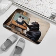 thumbnail image 4 of Black Cat Print Bath Mats for Bathroom, Soft Absorbent Black Cat Bath Rug Non-Slip Floor Rug Carpets for Kitchen Bathroom Laundry Bedroom Living Room Decoration 20"x32", 4 of 8