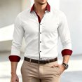thumbnail image 3 of Yungyresw Mens Long Sleeve Button Down Shirts Mandarin Collar Dress Shirt Wrinkle Resistant Formal for Business Casual, 3 of 7