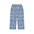thumbnail image 5 of Cagogo Tie Dye Capri Pants for Women Elastic Waist Flowy Casual Boho Vacation Plus Size Cropped Pants Loose Shorts Summer Beach Travel Trousers, Blue S, 5 of 5