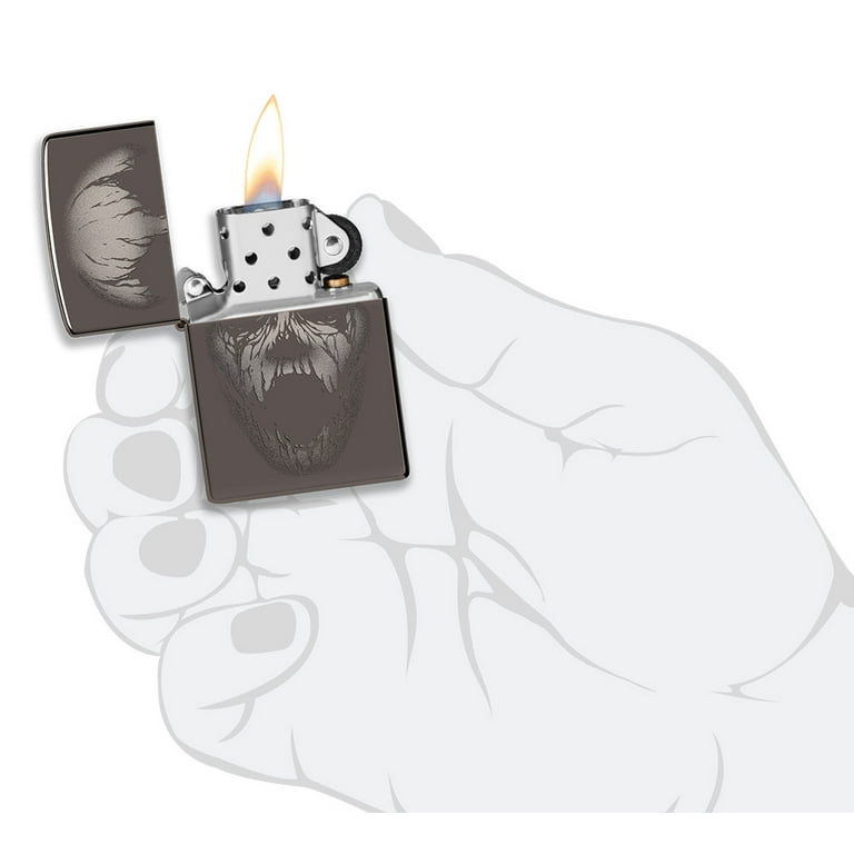 Zippo Screaming Monster Design Black Ice Pocket Lighter - Walmart.com
