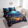 thumbnail image 3 of Homewish Colorful Dreamy Butterfly 7 Pieces Bedding Comforter Set,Rustic Flower Floral Full Bedding Set,Blue Orange Fitted Sheet Flat Sheet For Kids,Luxury Bedroom Decor Reversible, 3 of 8