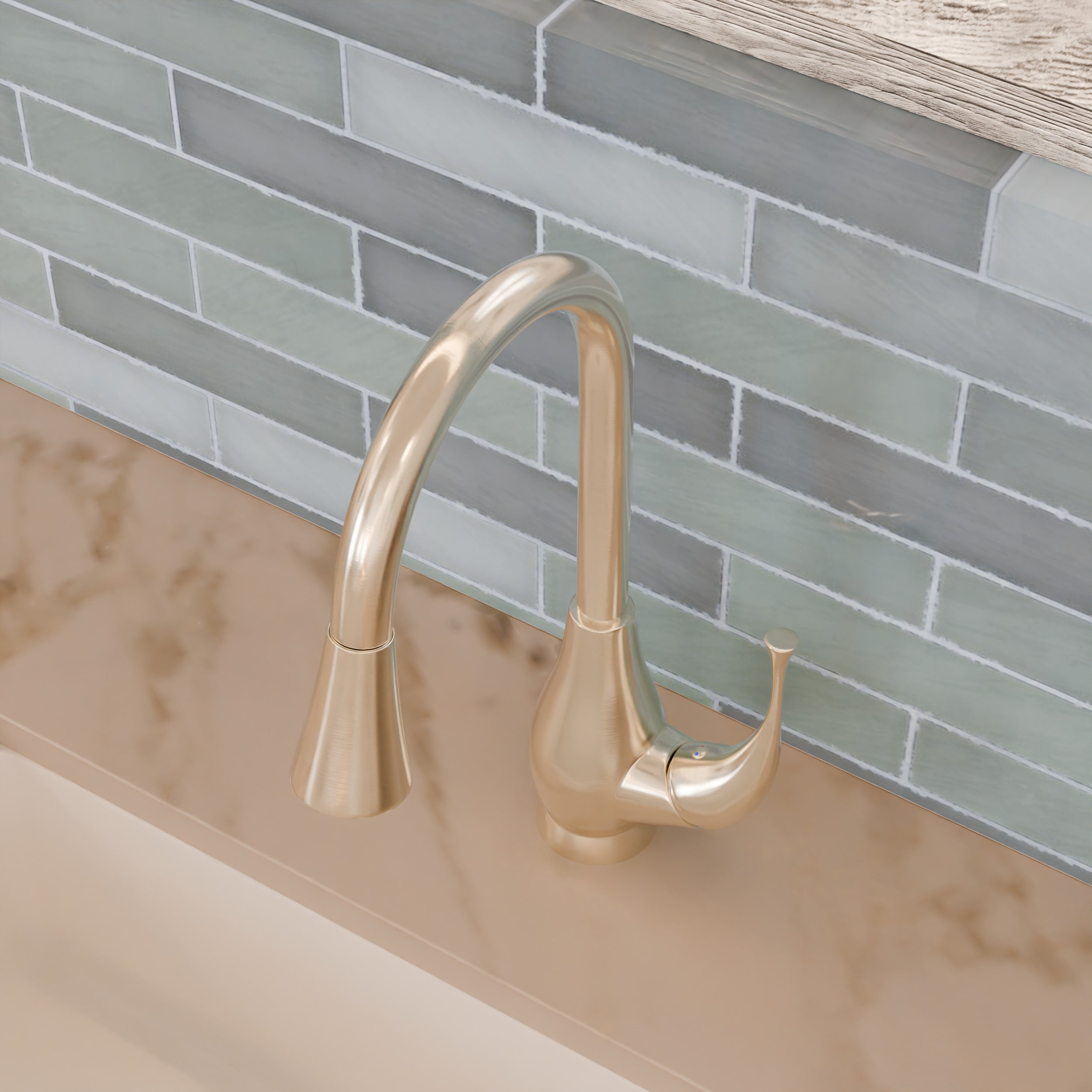 NKF-H24BN Single Lever Pull-down Kitchen Faucet, Brushed Nickel Finish