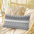 thumbnail image 4 of Grey White Boho Pillow Covers, Linen Long Throw Pillow Case, Vintage Ethnic Tribe Abstract Art Holiday Pillow Protector Decorative Cushion Cover for Living Room/Bedroom 20" x 26", 4 of 8
