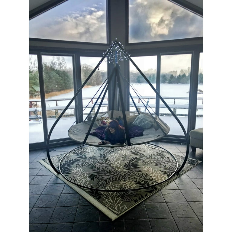 Flying Saucer Chair Hammock with Stand, Weight Capacity: 450 Pounds,  Suitable for Indoor Use: Yes 