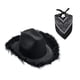 thumbnail image 5 of Sombrero de vaquera estilo vaquero con plumas de estilo occidental, accesorios de color sólido, decoraciones para Toalla Cuadrada Negra, 5 of 6