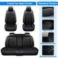 thumbnail image 3 of Car Seat Covers for Subaru Crosstrek Forester Legacy Outback WRX 2000-2025, 5-Seat Waterproof PU Leather Seat Protector Black, 3 of 14