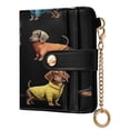 thumbnail image 2 of Small Wallet For Women Bifold Leather Pocket Coin Credit Card Holder With RFID Blocking Dogs Wearing Different Colored Coats, 2 of 6