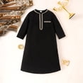 thumbnail image 4 of Shadoumai Elegant Embroidered Thobe Robe Traditional Wear For Kids Decorative Lace Design, 4 of 9